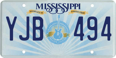 MS license plate YJB494