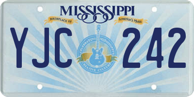 MS license plate YJC242