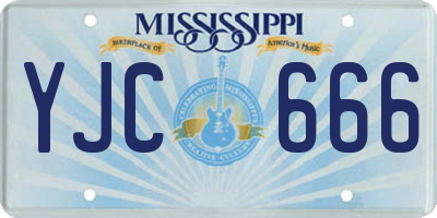 MS license plate YJC666