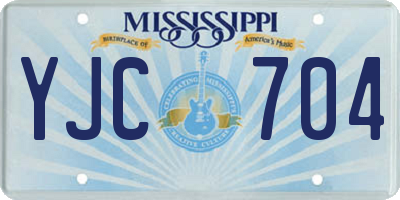 MS license plate YJC704