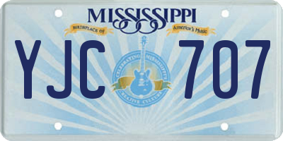MS license plate YJC707