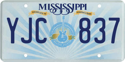 MS license plate YJC837