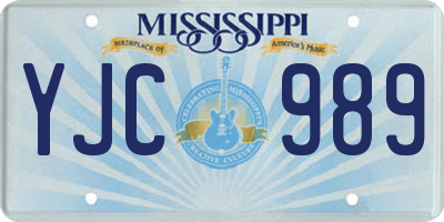 MS license plate YJC989