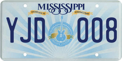 MS license plate YJD008