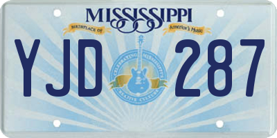 MS license plate YJD287