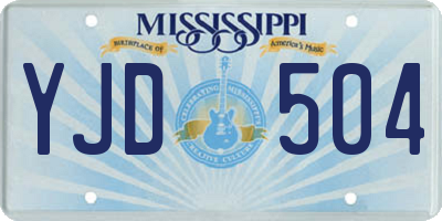 MS license plate YJD504