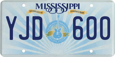 MS license plate YJD600