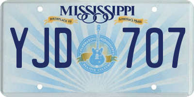 MS license plate YJD707