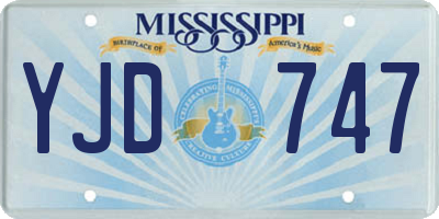 MS license plate YJD747