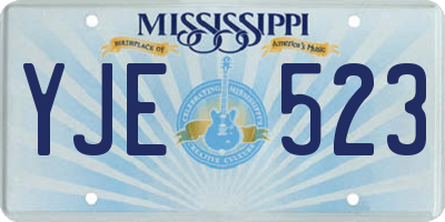 MS license plate YJE523