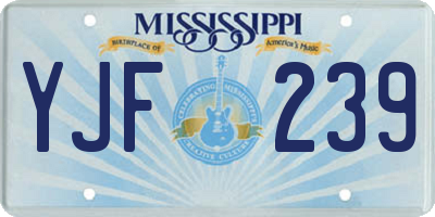 MS license plate YJF239