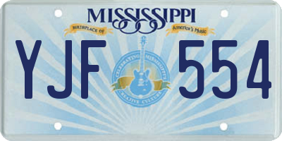 MS license plate YJF554