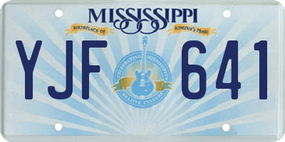 MS license plate YJF641