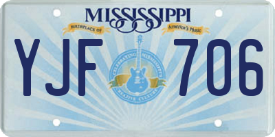 MS license plate YJF706