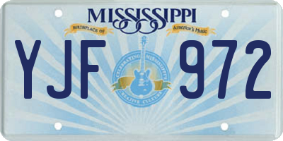 MS license plate YJF972