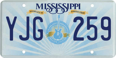 MS license plate YJG259