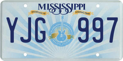 MS license plate YJG997
