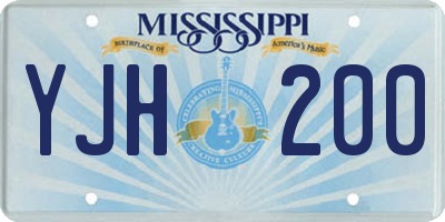 MS license plate YJH200