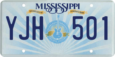 MS license plate YJH501