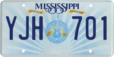 MS license plate YJH701