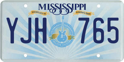 MS license plate YJH765