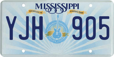 MS license plate YJH905
