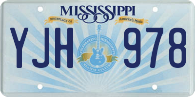 MS license plate YJH978