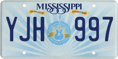 MS license plate YJH997