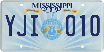 MS license plate YJI010