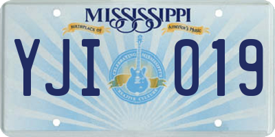 MS license plate YJI019
