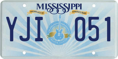 MS license plate YJI051