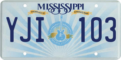 MS license plate YJI103