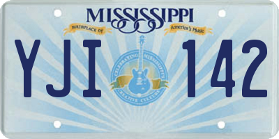 MS license plate YJI142