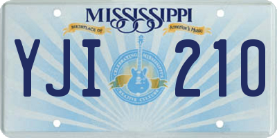 MS license plate YJI210