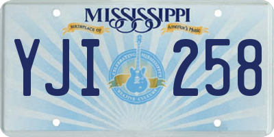 MS license plate YJI258
