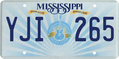 MS license plate YJI265