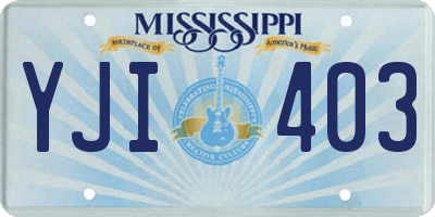 MS license plate YJI403