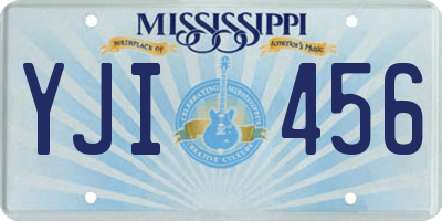 MS license plate YJI456