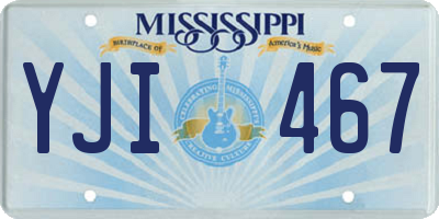 MS license plate YJI467