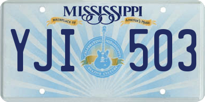 MS license plate YJI503