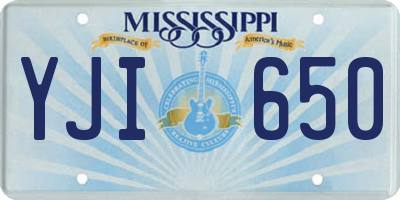 MS license plate YJI650