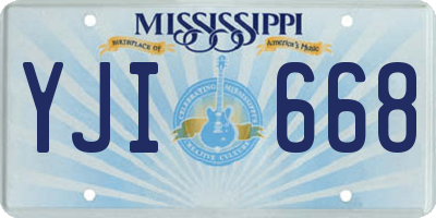 MS license plate YJI668