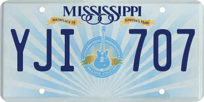 MS license plate YJI707