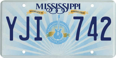 MS license plate YJI742