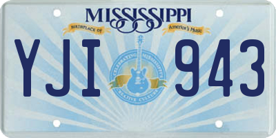 MS license plate YJI943
