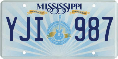 MS license plate YJI987