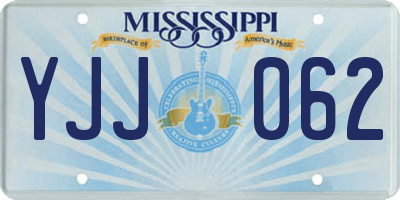 MS license plate YJJ062