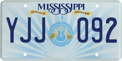 MS license plate YJJ092