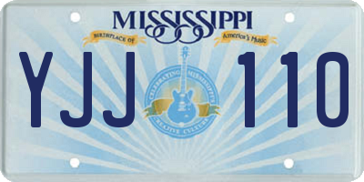 MS license plate YJJ110