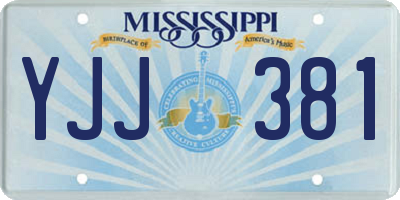 MS license plate YJJ381